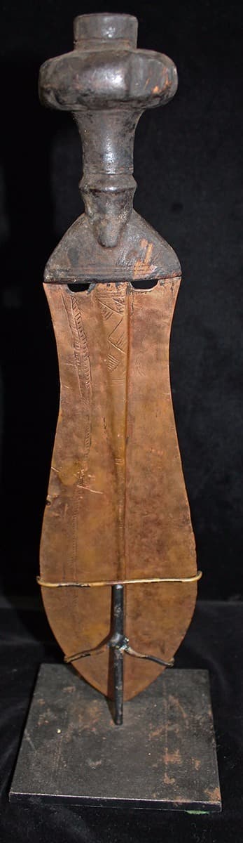 Lovely 19th C. African Kuba Kingdom (Congo Area) Copper Bladed Prestige Knife 2