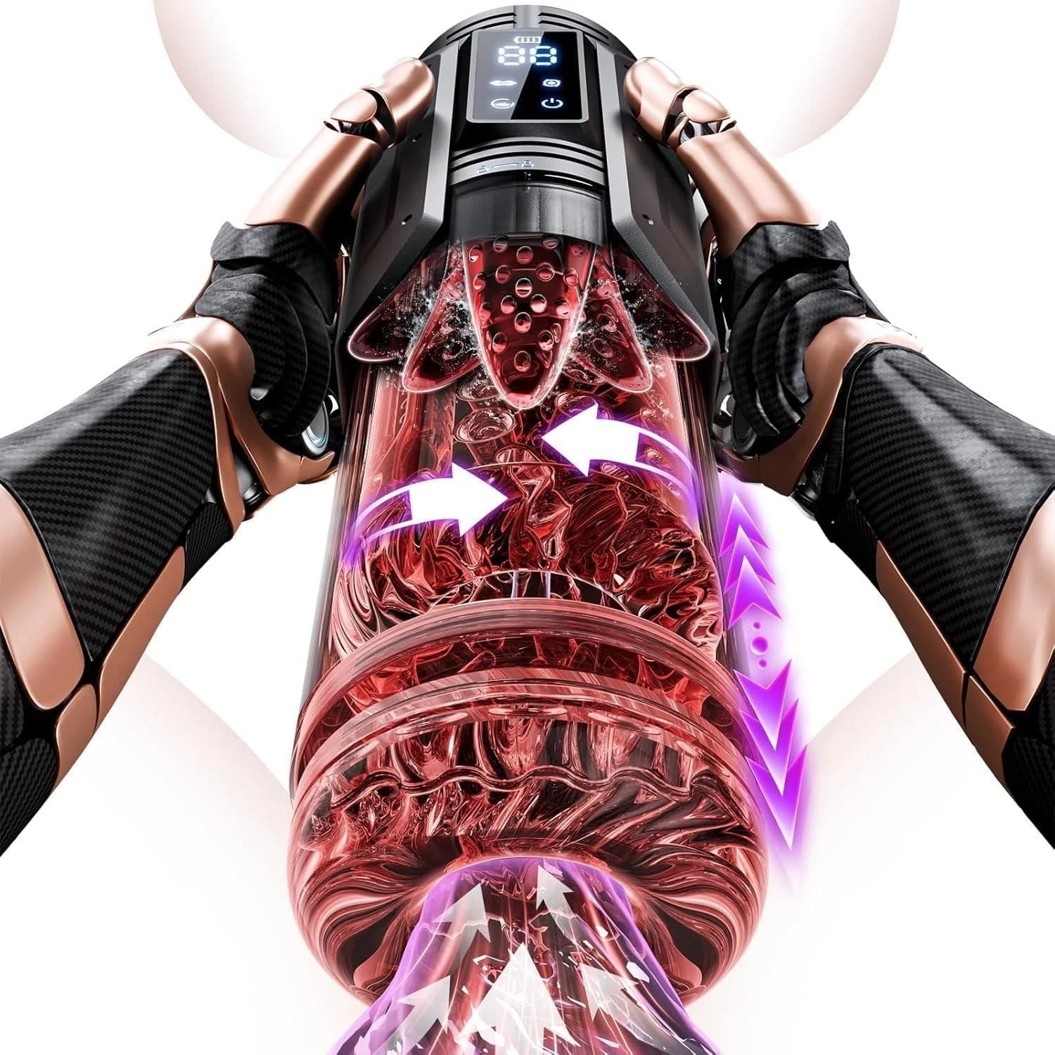 Male Masturbaters Automatic HandsFree Rotating Cup Thrusting Stroker Lubricants