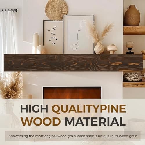 YLYHSST FIREPLACE MANTEL HANDMADE 6'' THICK WALL, 72" RUSTIC - Scratch & Dent 6