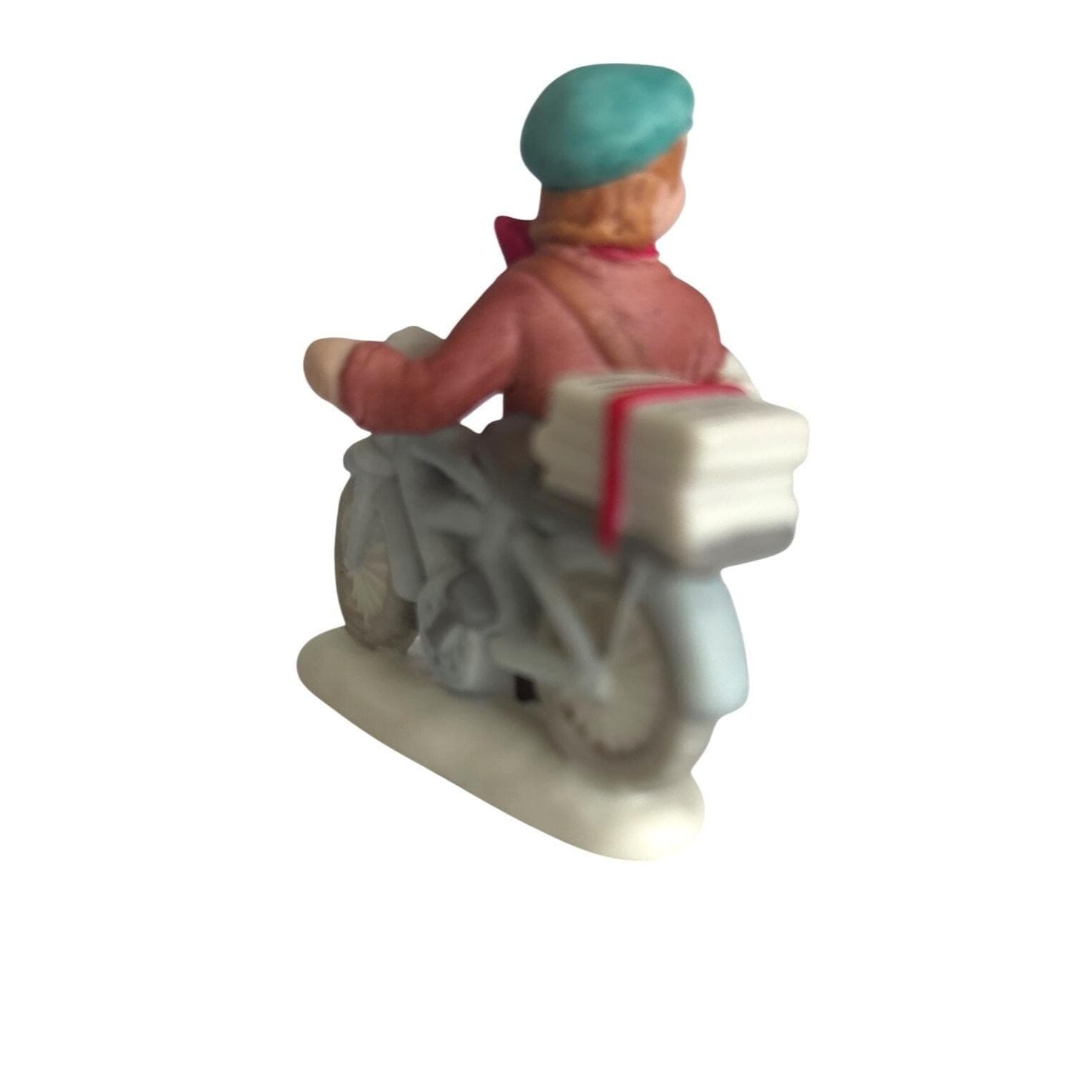 Lefton Collectible Newspaper Boy on Bicycle Christmas Colonial Village 01337 3