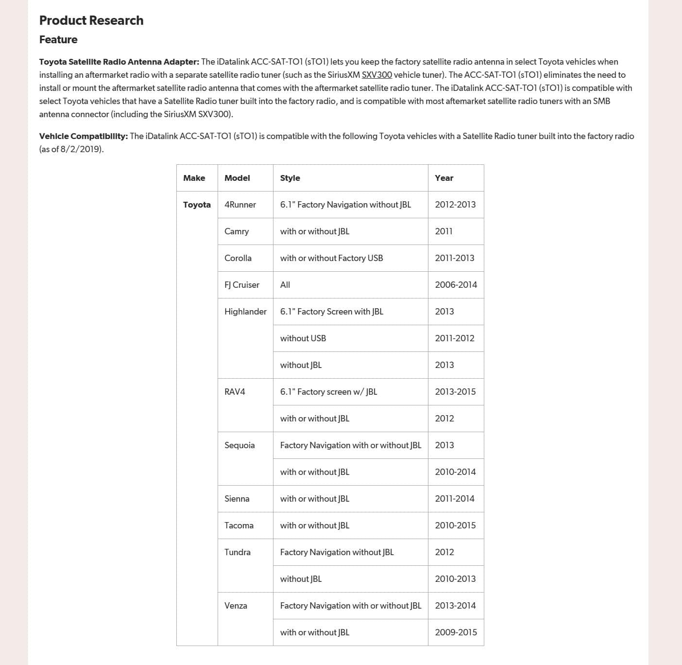 Maestro ACC-SAT-TO1 Satellite Radio Antenna Adapter For Select Toyota Models 6