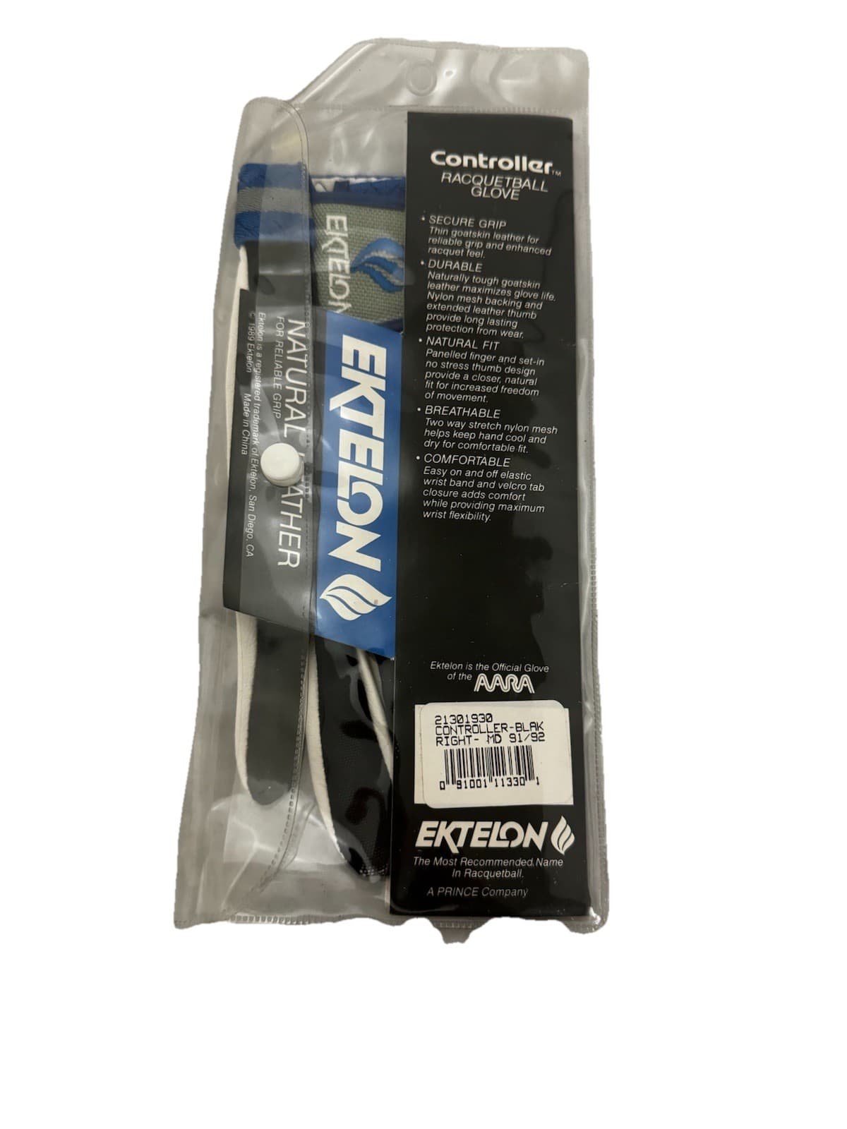 Vtg Ektelon Racquetball Right Glove Goat leather  Sz M 4