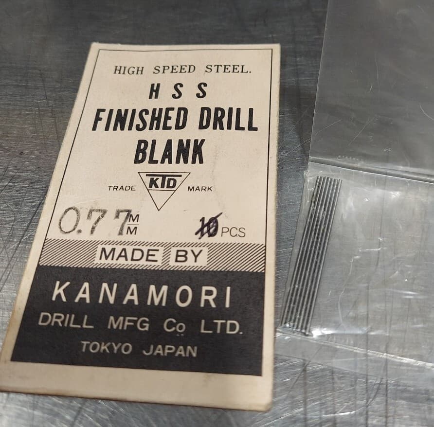 Lot Of 7 - Kanamori .77mm x 1-3/8" HSS Finished Drill Blank Pin Gage