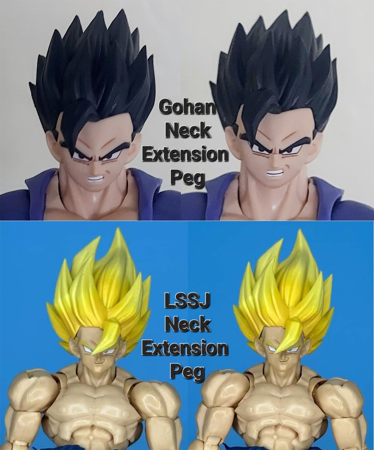 Custom S.H.F. Gohan / LSSJ Goku Neck Extension Peg - READ DESCRIPTION!