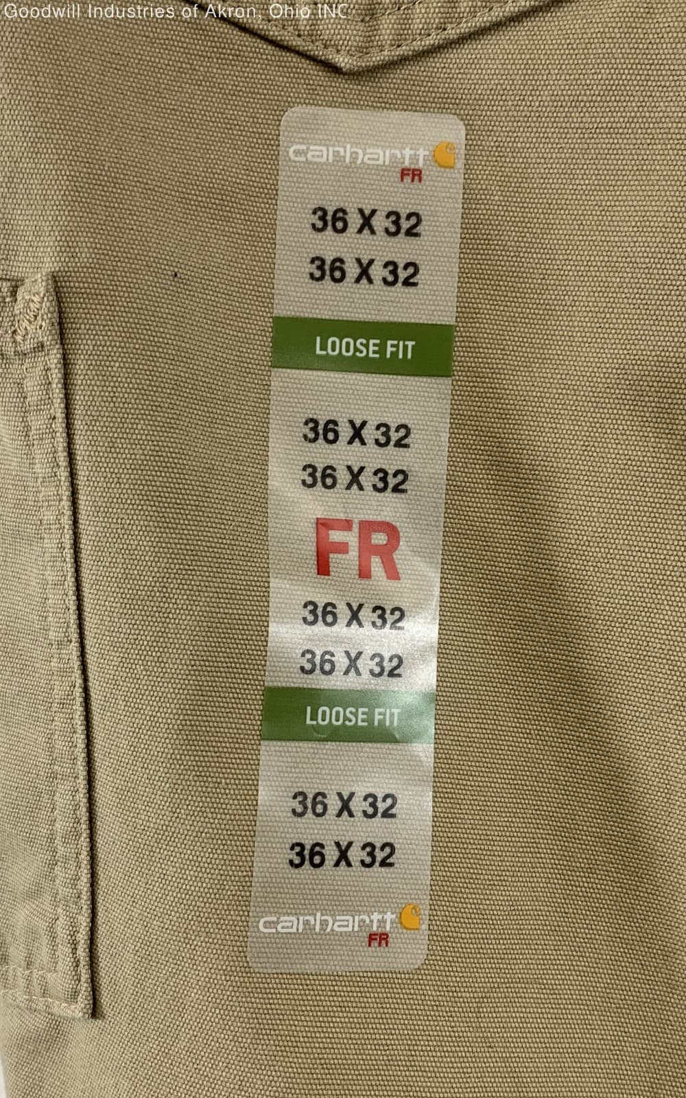 Carhartt NWT Khaki FRB159 FR Midweight Canvas Loose Fit Work Pants Mens 36x32 5