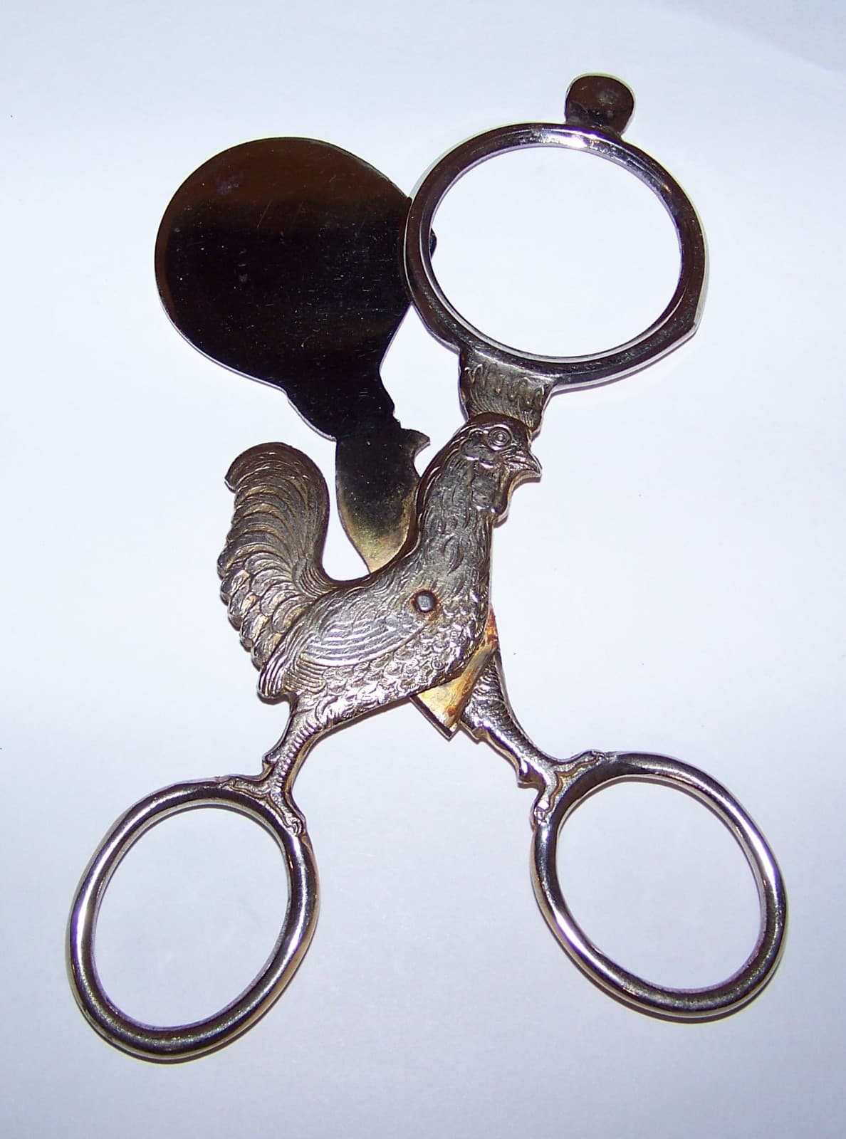 Vintage HOFFRITZ EGG TOPPER Cutter KITCHEN SCISSORS Rooster CHICKEN Germany