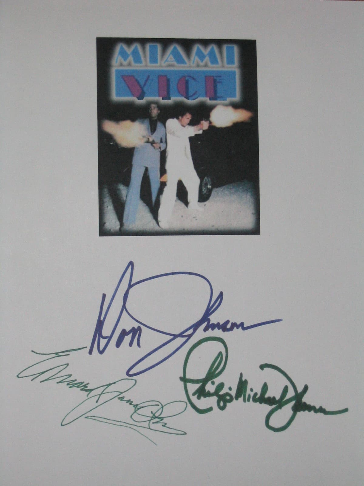 Miami Vice Signed TV Script X3 Don Johnson Edward James Olmos Thomas reprint 