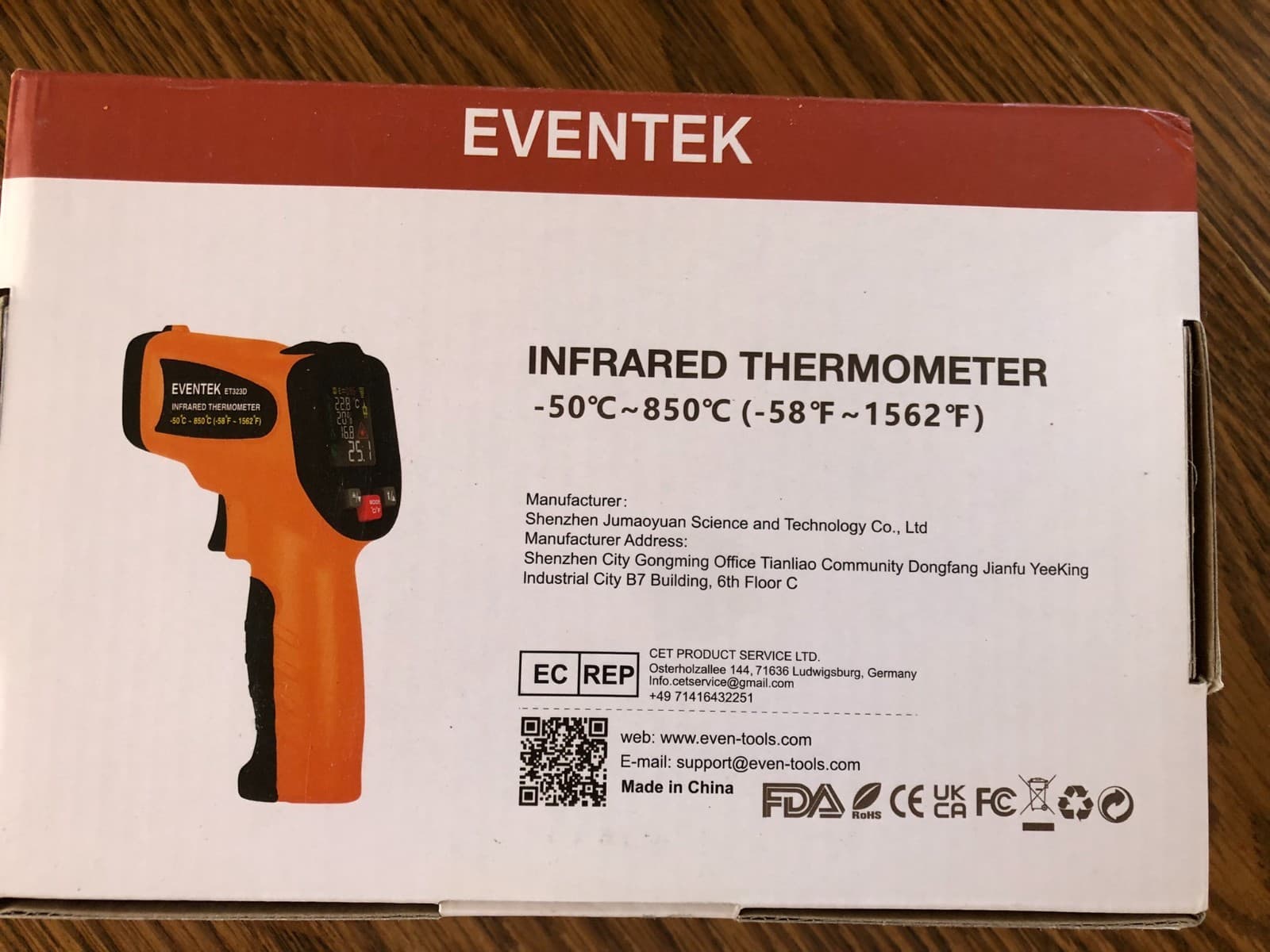 Infrared thermometer gun for environment open box never used  2