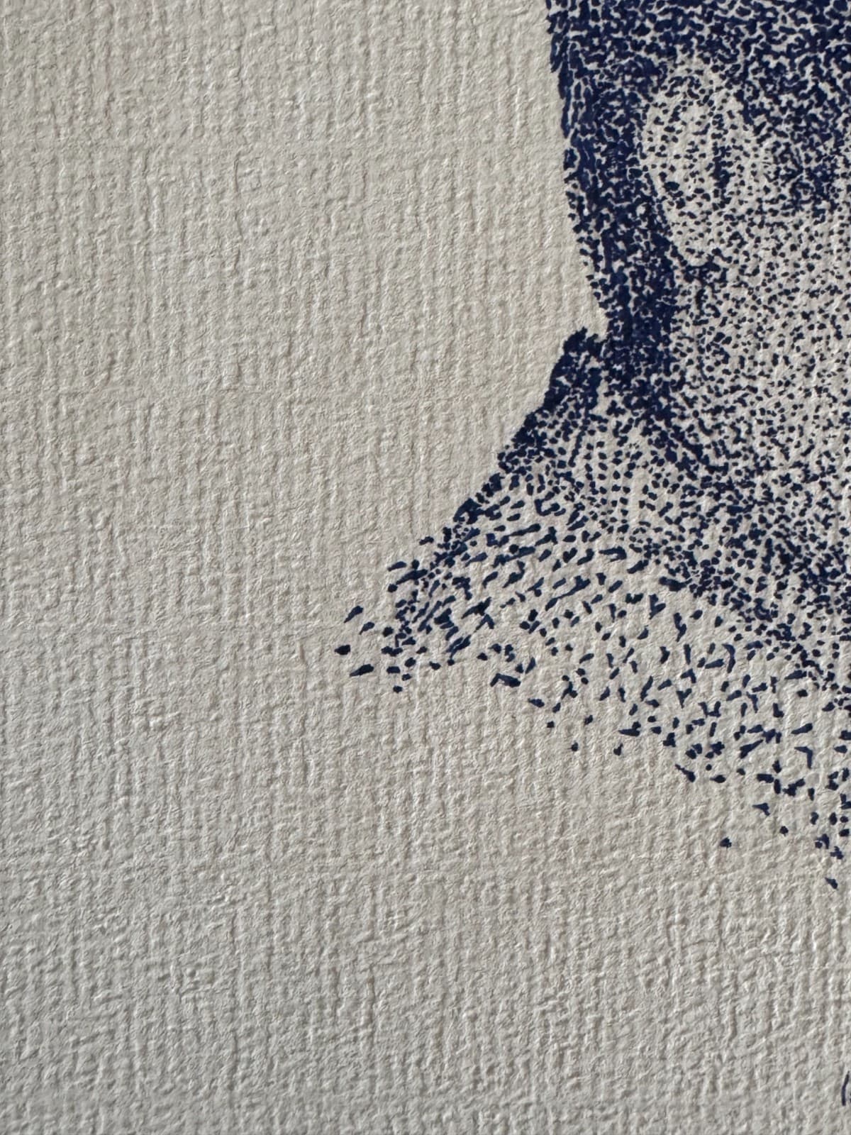 Original Pointillism Young African-American Man Pen Portrait Drawing 9.25"x11" 4