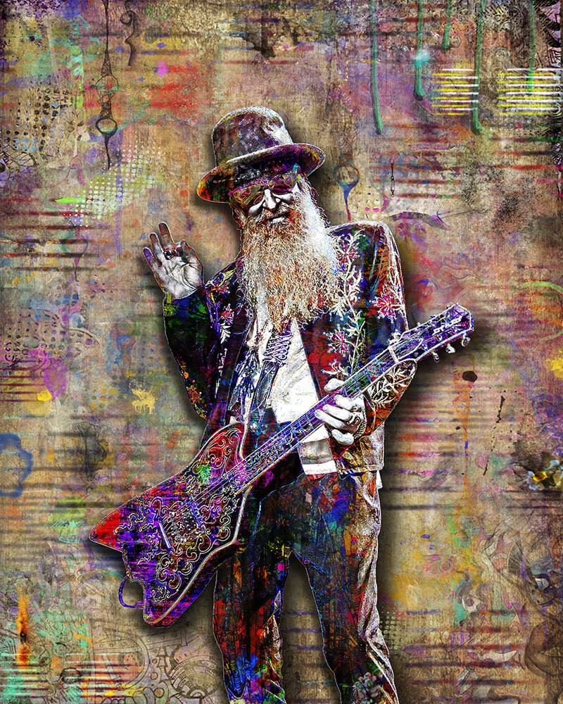 ZZ TOP Billy Gibbons 12x18inch Poster Artwork  ZZ Top Tribute Free Shipping 3