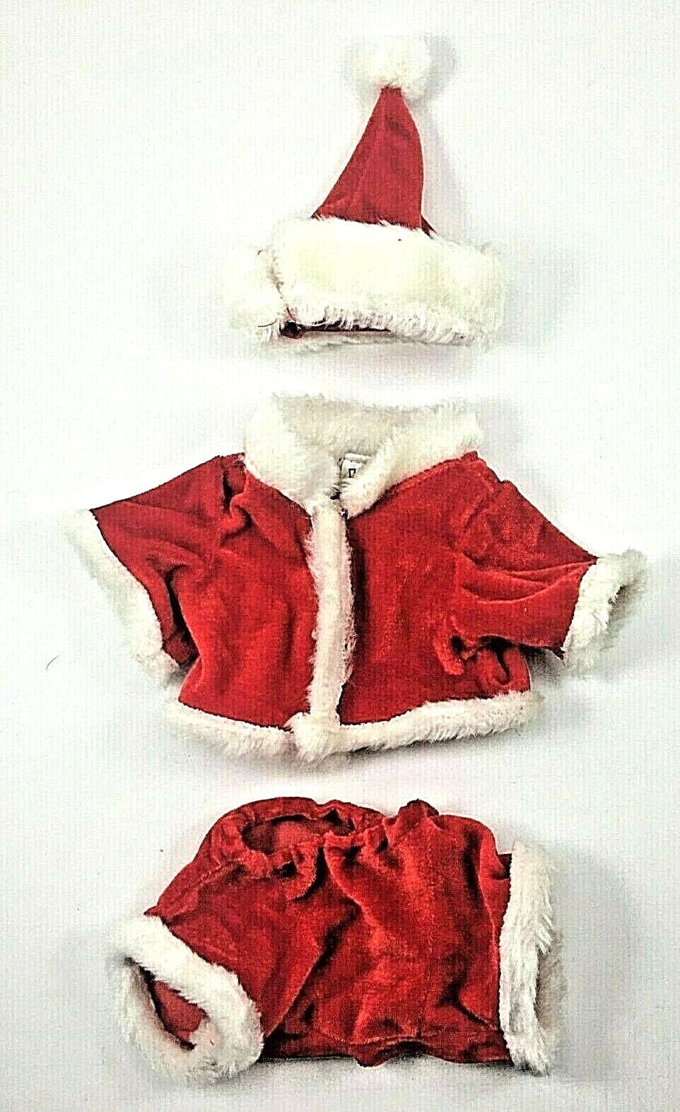 Webkinz Dog Santa Claus Christmas 3 Piece Outfit Hat Coat Pants Stuffed Animal