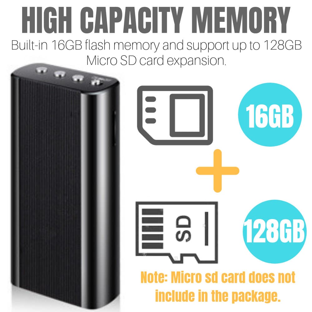 240 Hr Spy Mini MP3 Digital Voice Activated Recorder 16GB Audio Recording Device 5