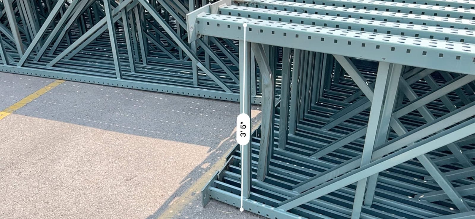 INTERACK Pallet Rack Upright Teardrop Style (Round & Angular) (16ft) 192”H x 42” 4