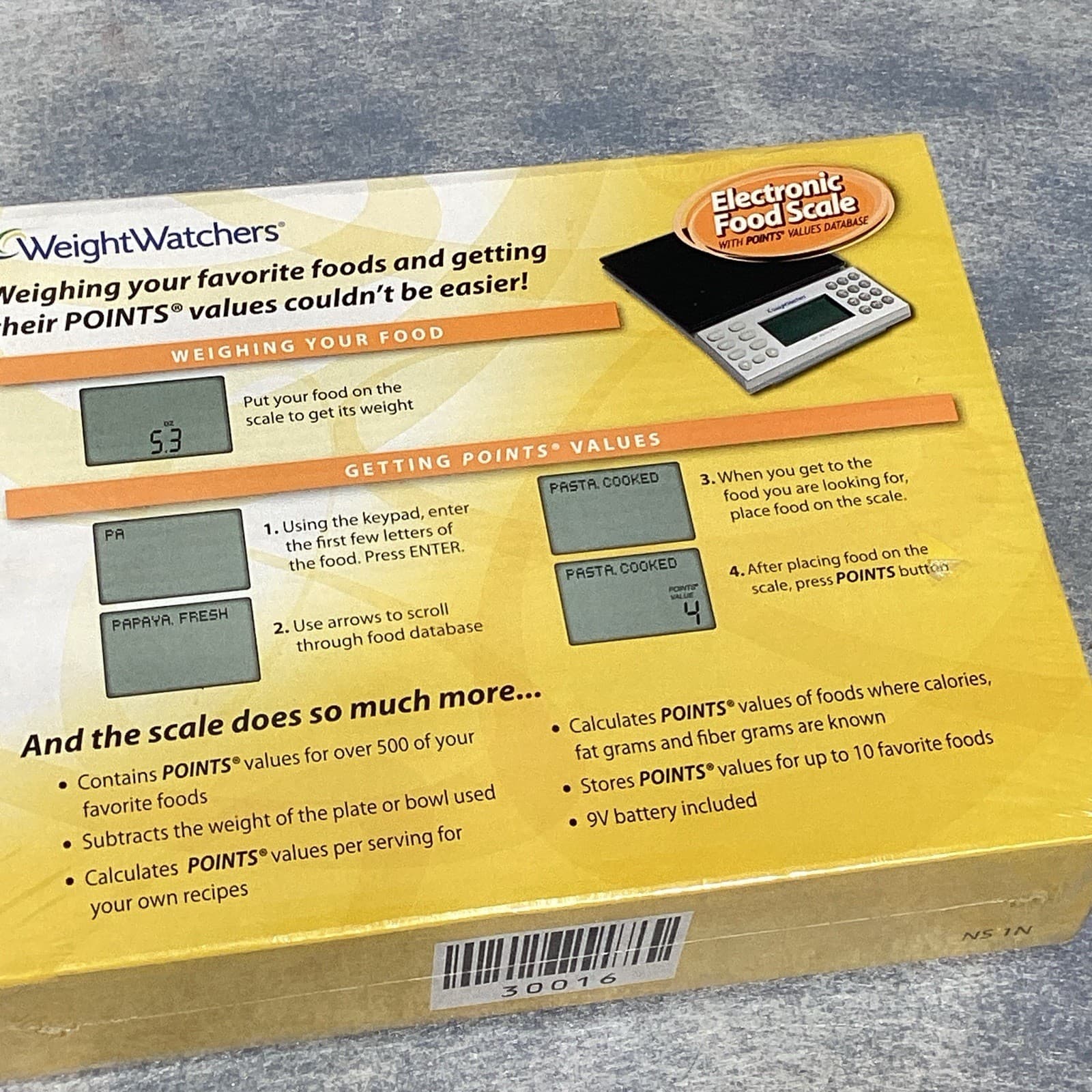 Weight Watchers Electronic Food SCALE w/Points Values Database LARGE DISPLAY NEW 4