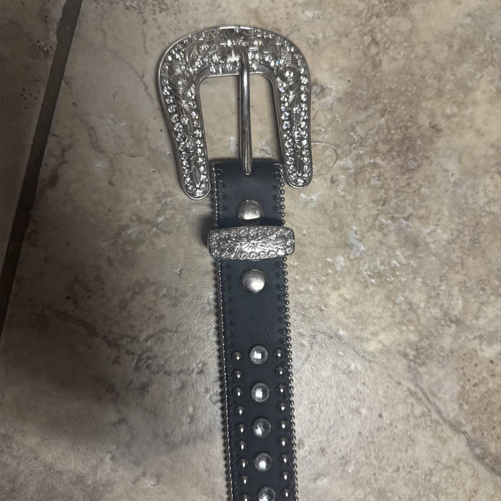 Western Belt Girls Diamonds & Horses Sparkles Small Black 6