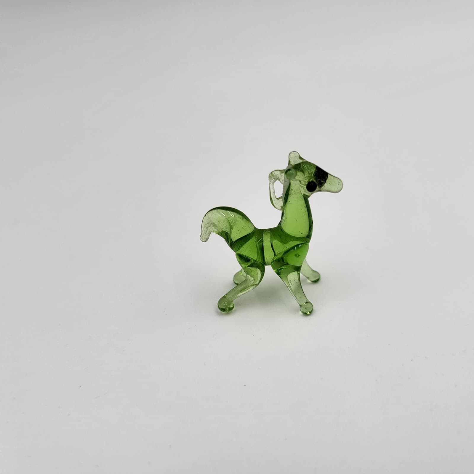 Vintage Blown Art Glass Pegasus Winged Horse Mini Figurine Set of 2 6