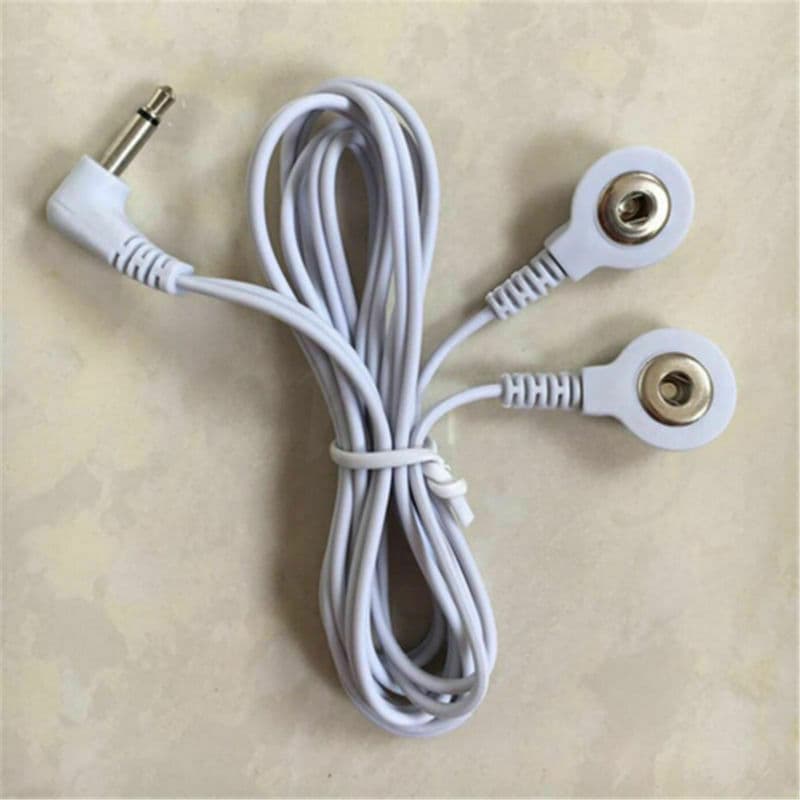 2Pcs Tens Machine Electrode Pad Stub Lead Wires Cables Male 3.5mm Connection