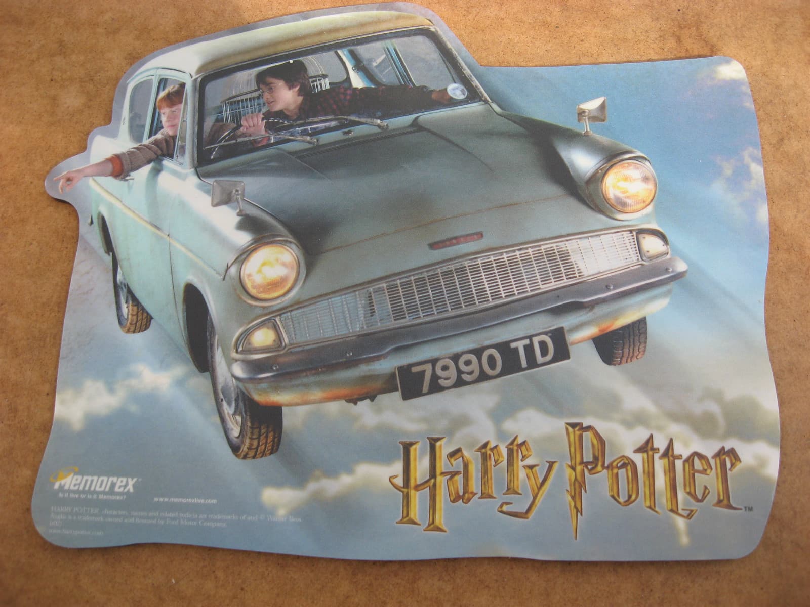 HARRY POTTER+RON WEASLEY+CAR "CHAMBER OF SECRETS" MOUSE MAT MOUSEMAT UNUSED.