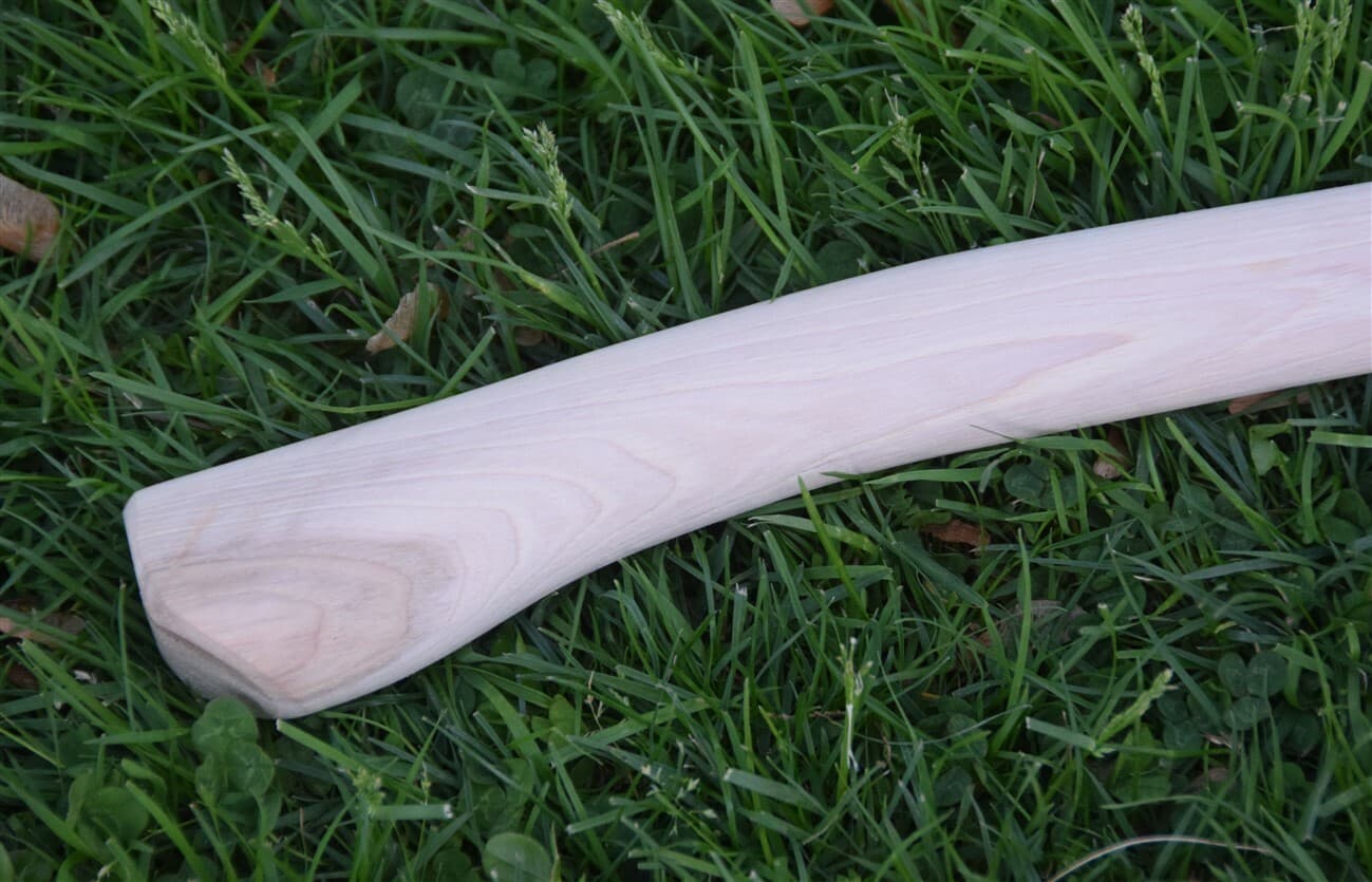 HICKORY 28" Single Bit Boys Bent AXE HANDLE ~ UNFINISHED ~ Amish Made 2