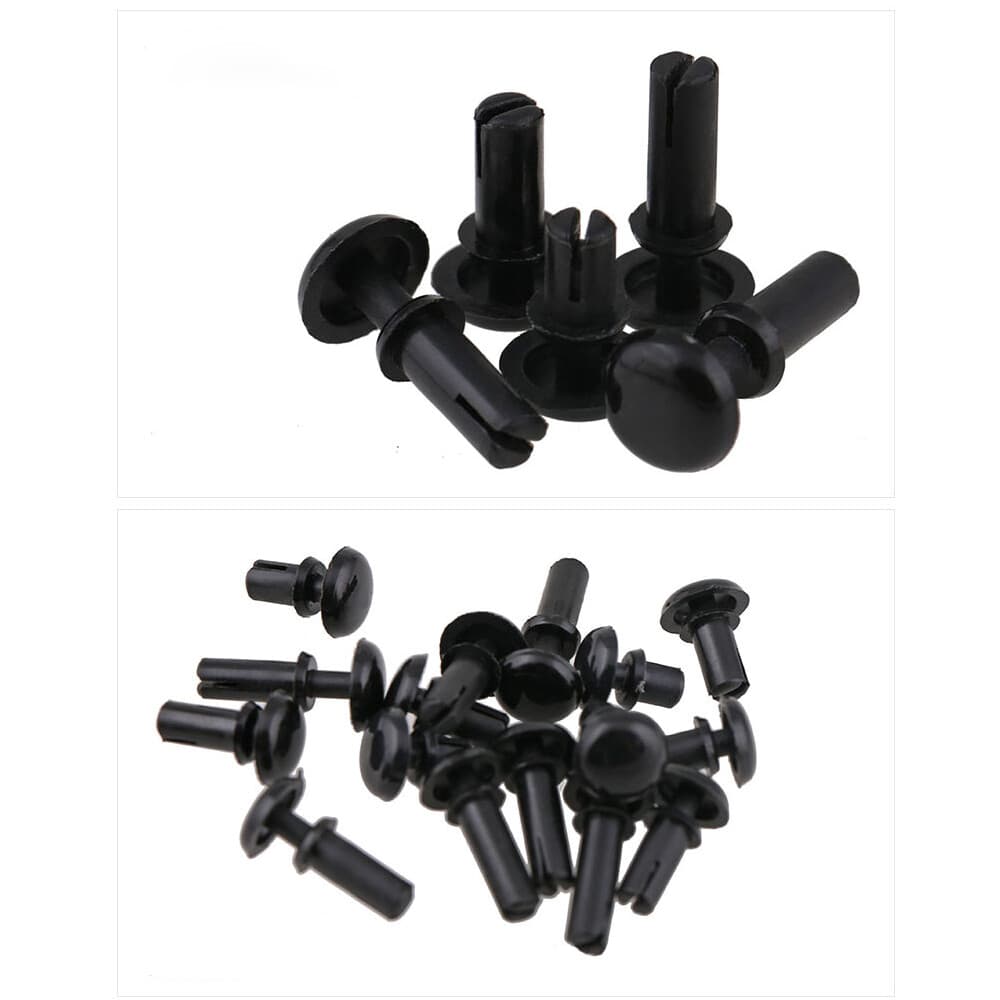 Black Plain Nylon Rivets Plastic Snap Rivet fit for Hole Dia 2mm 3mm 4mm 5mm 6mm 5