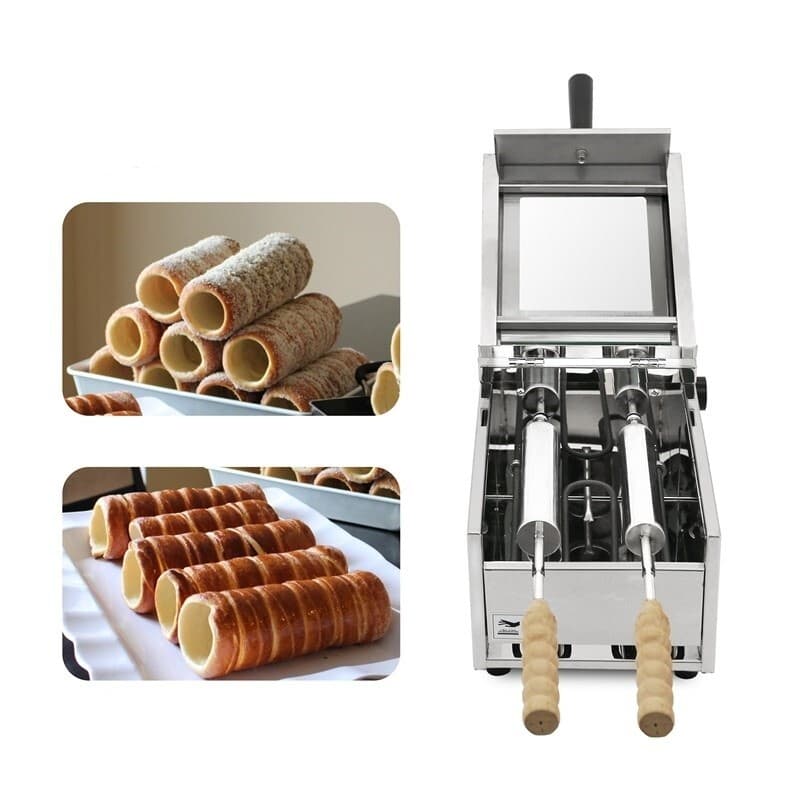 110V electric chimney cake machine with stainless steel Hungarian Kurtos Kalacs 4