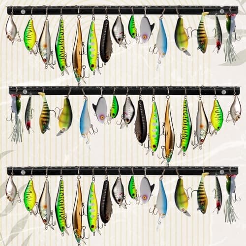 6 Pcs Fishing Lure Display Storage Racks 30 Holes Wall Mount Metal for Spinner  6