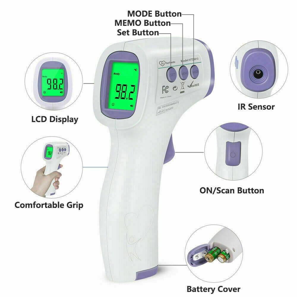 Medical NON-CONTACT Body Forehead IR Infrared Laser Digital Thermometer 5