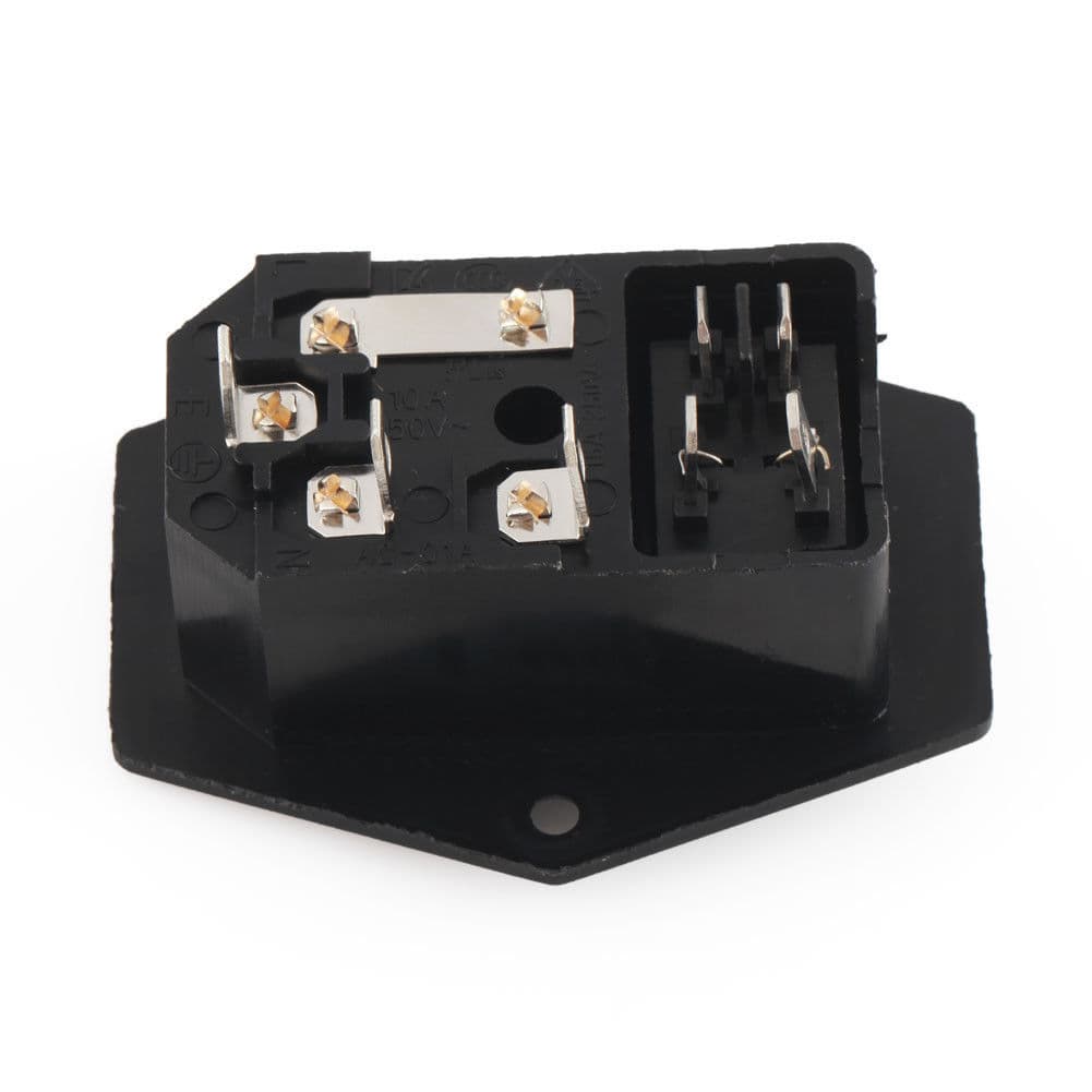 4pcs 3Pin IEC320 C14 Inlet Module Plug Fuse Switch Male Power Socket 10A 120V 5