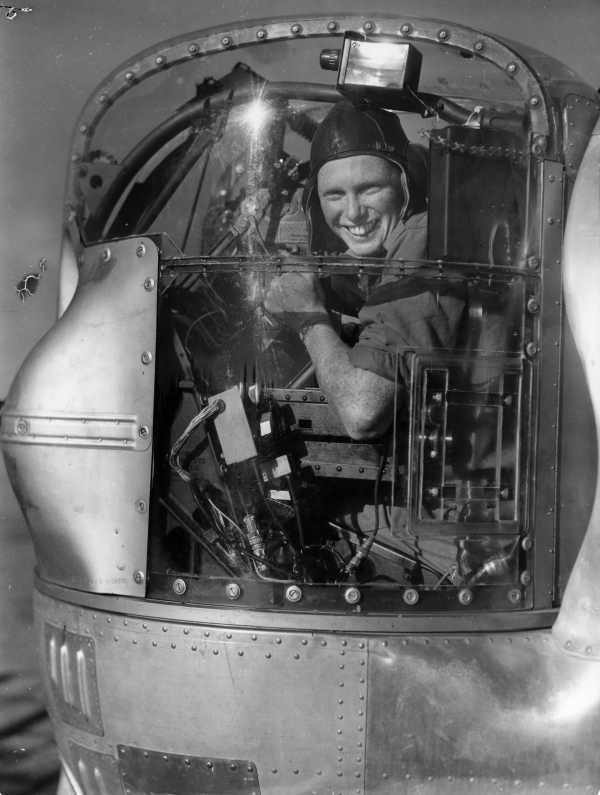 WWII B&W Photo Australian B-24 Nose Gunner in the Pacific RAAF WW2 / 1284