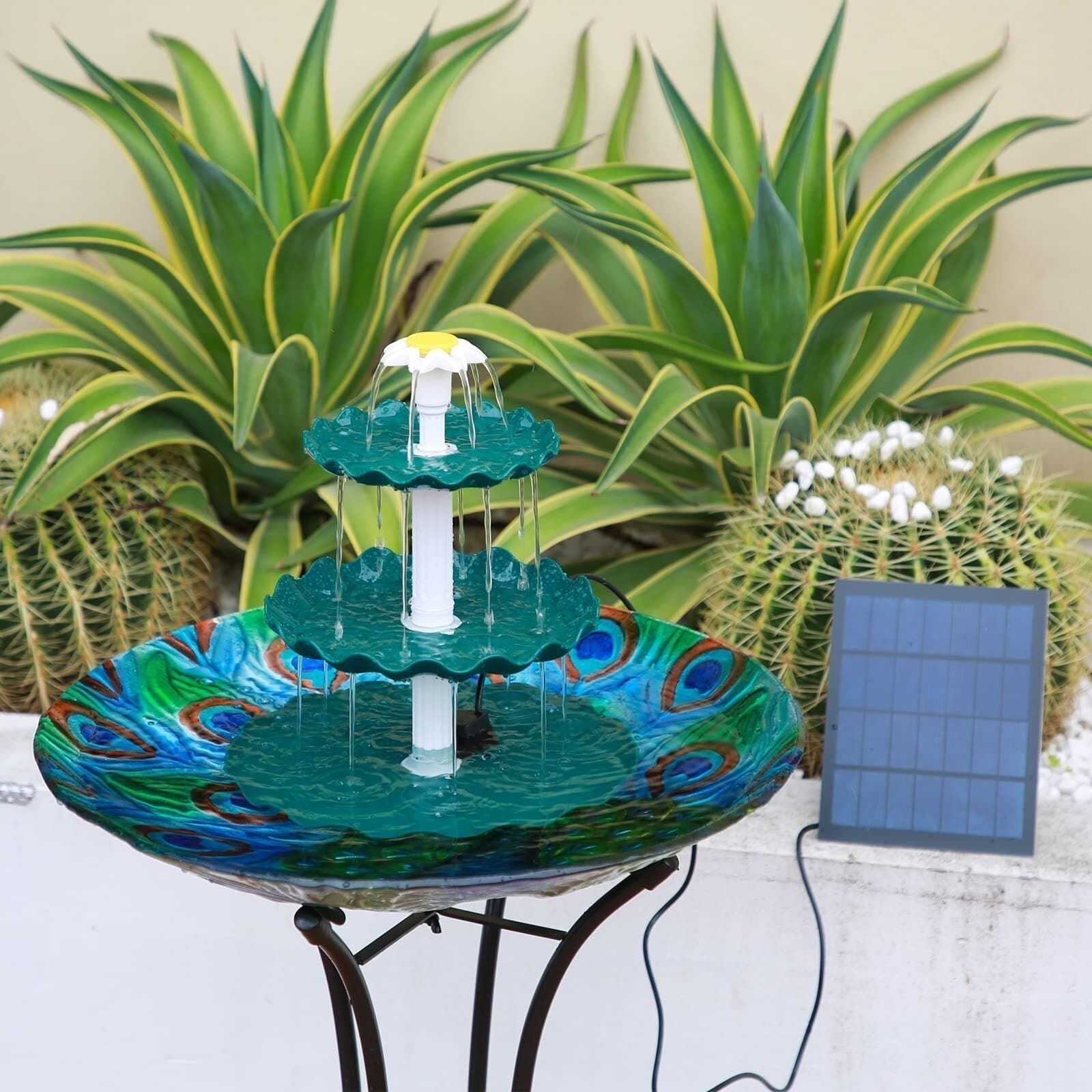 Solar Pump 3.5W With 3 Tiered Bird Bath, Solar Fountain and Suitable DIY Decor 2