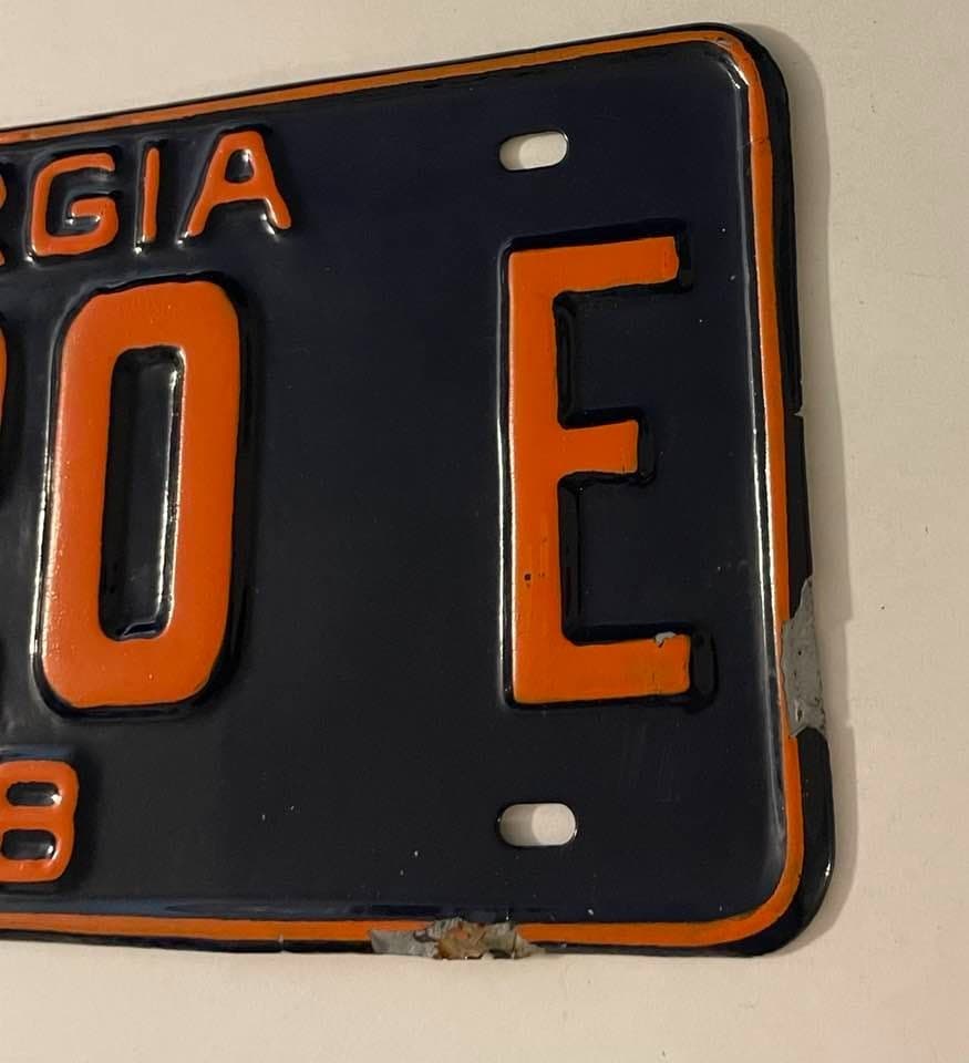 Vintage 1938 Georgia School Bus License Plate 120 E RESTORED 12.25" x 4.4" 4