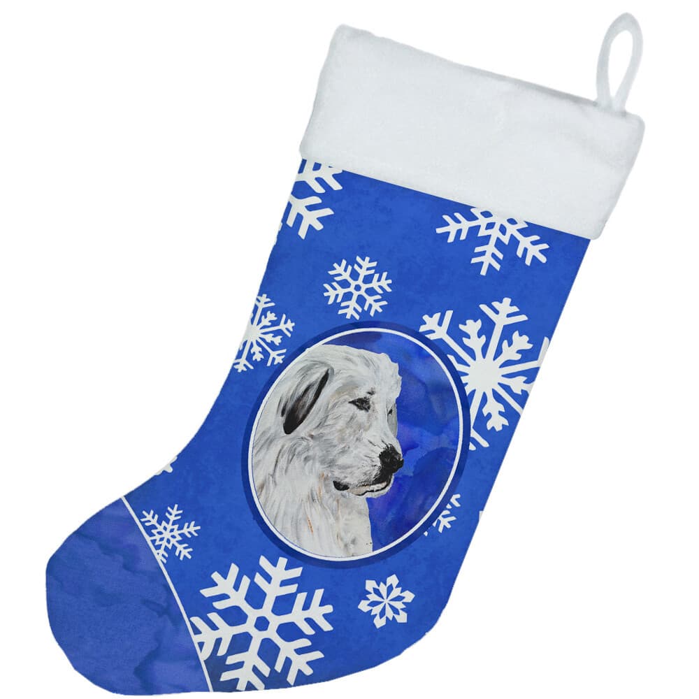 Great Pyrenees Christmas Stocking Winter Snowflakes SC9786-CS 2