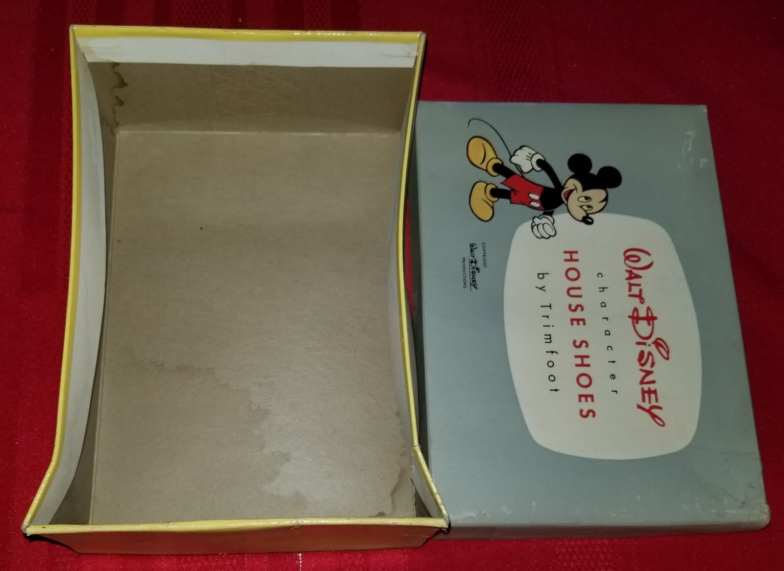 Walt Disney house shoes by Trimfoot 1950s vintage BOX ONLY Thumper Mickey Mouse 6