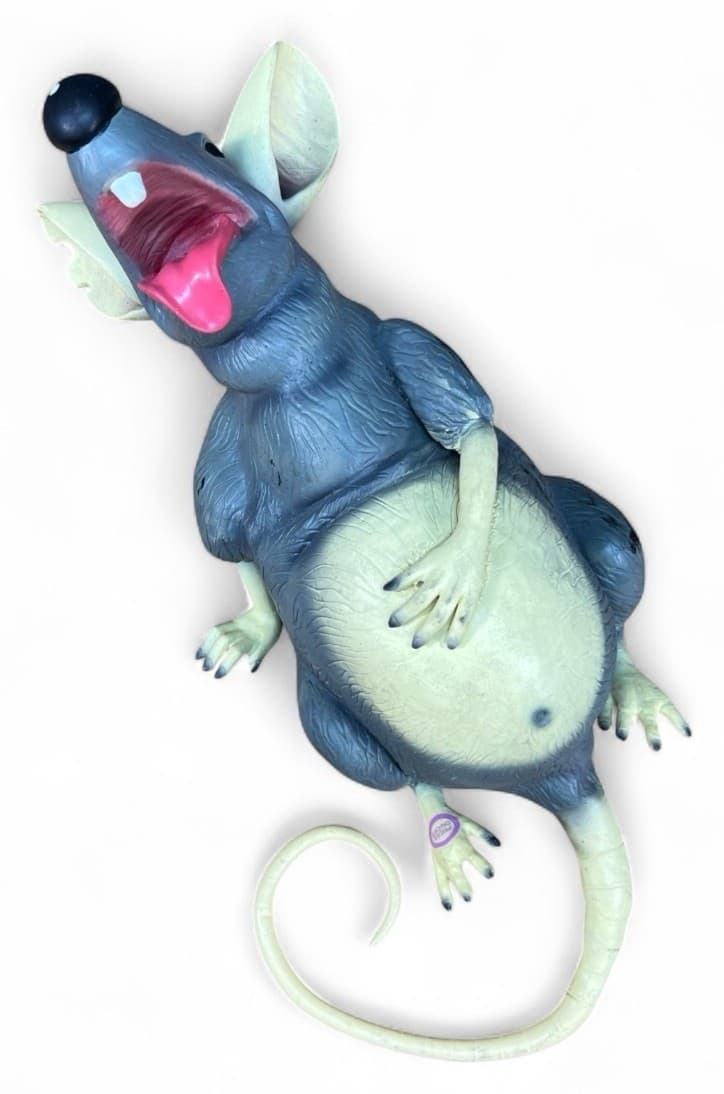 Gemmy 15" Animated Talking Burping Dying Halloween Fat Rat Rubber Prop (VIDEO)