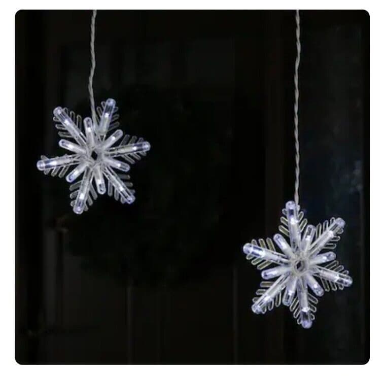 GE Color Choice 8 Dual Color LED Snowflake Lights White Blue Indoor Outdoor New 5