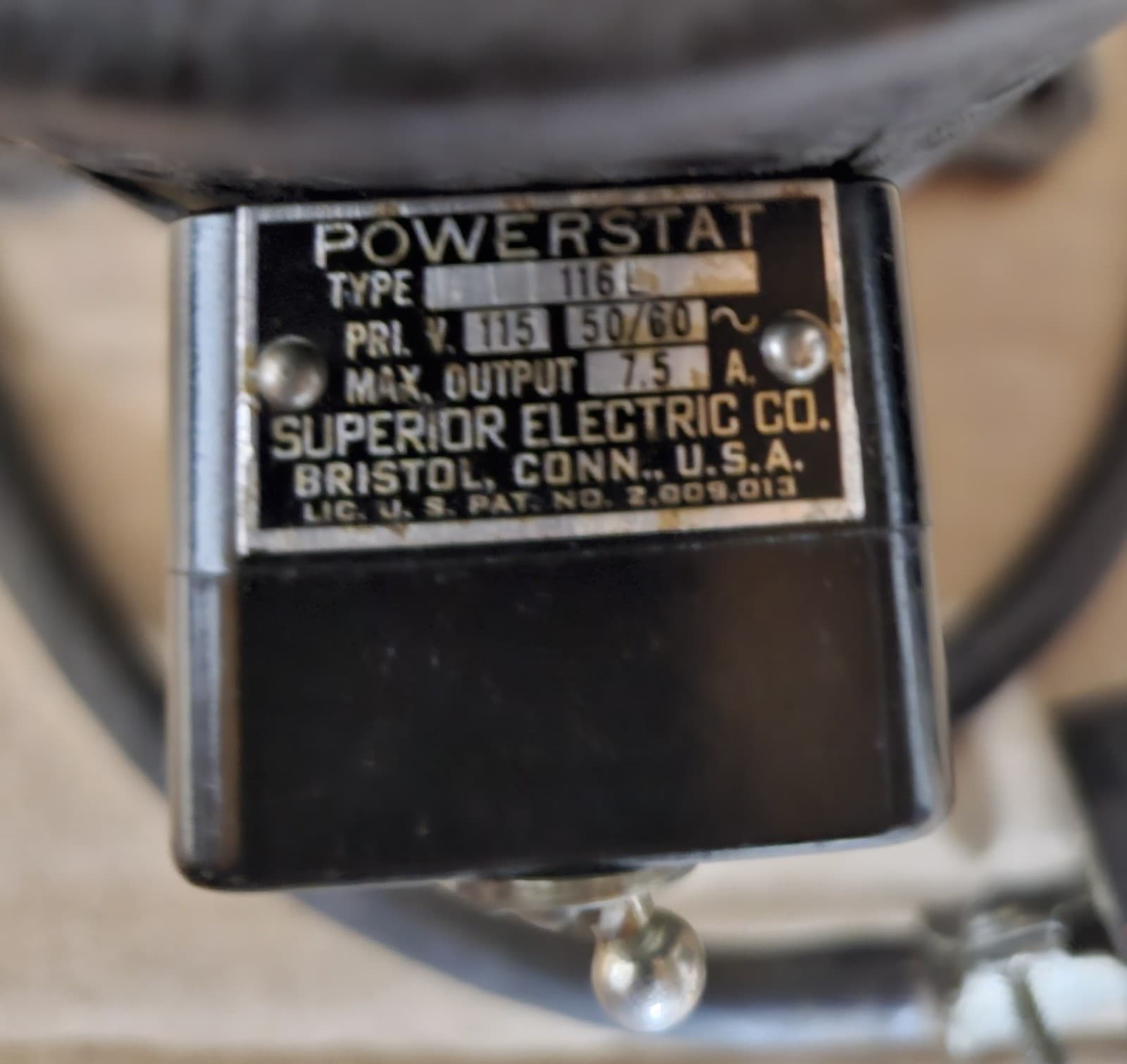 Superior Electric Co. Powerstate Model 116L Variable Transformer, Output 0-115 V 3