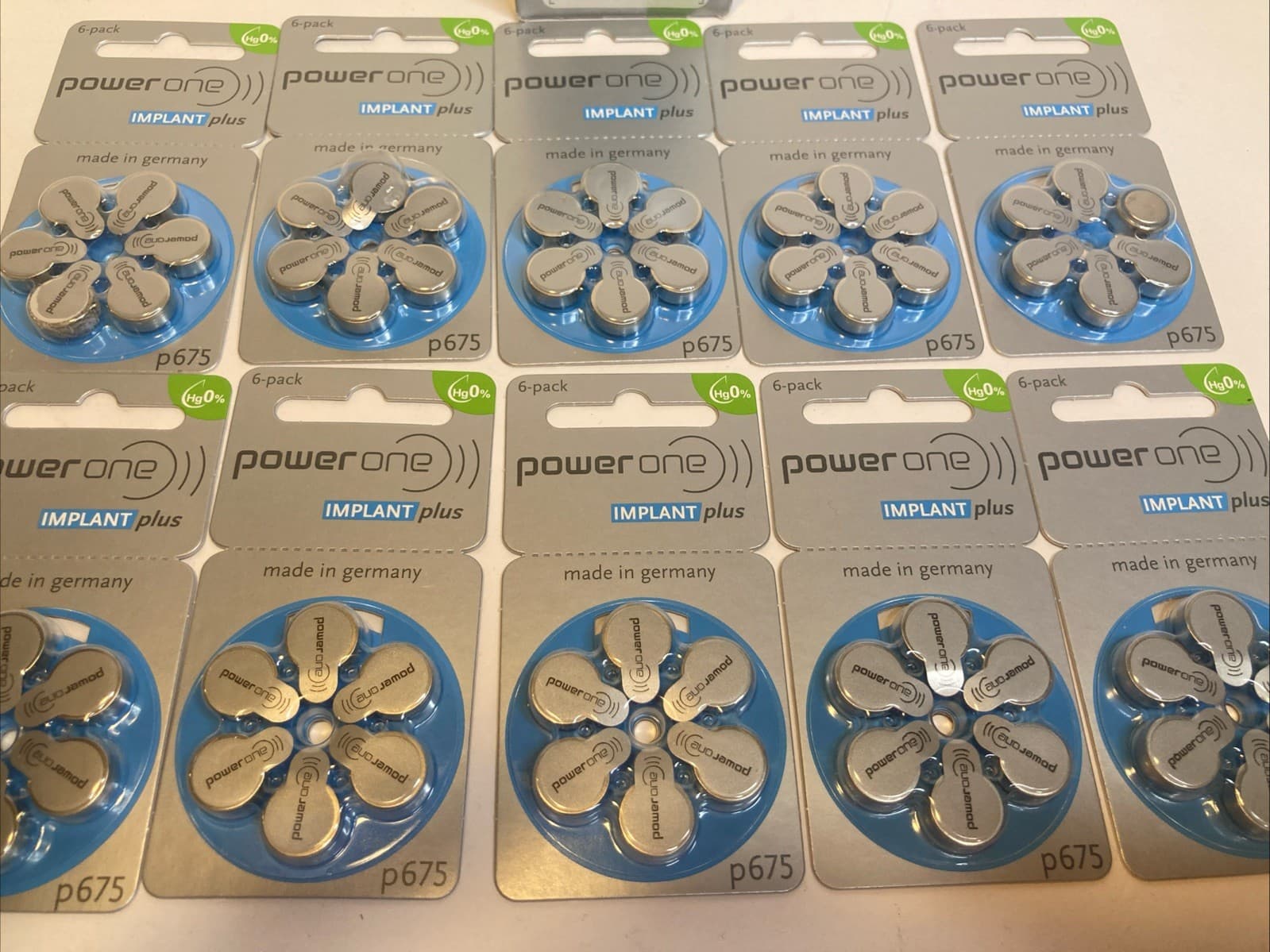 10 Pack 60 Batteries Power One Cochlear Hearing Aid Implant Plus Batteries P675 2