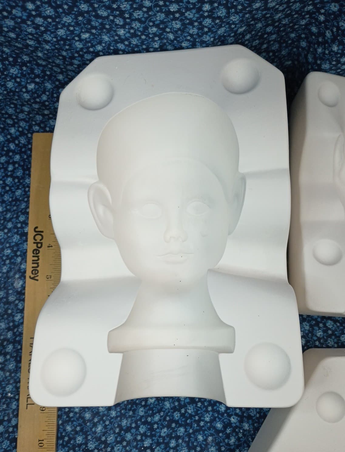 Vintage Ceramic Slip Mold Set Klowns by Kay Large Teardrop Pierrot Sweetheart 2