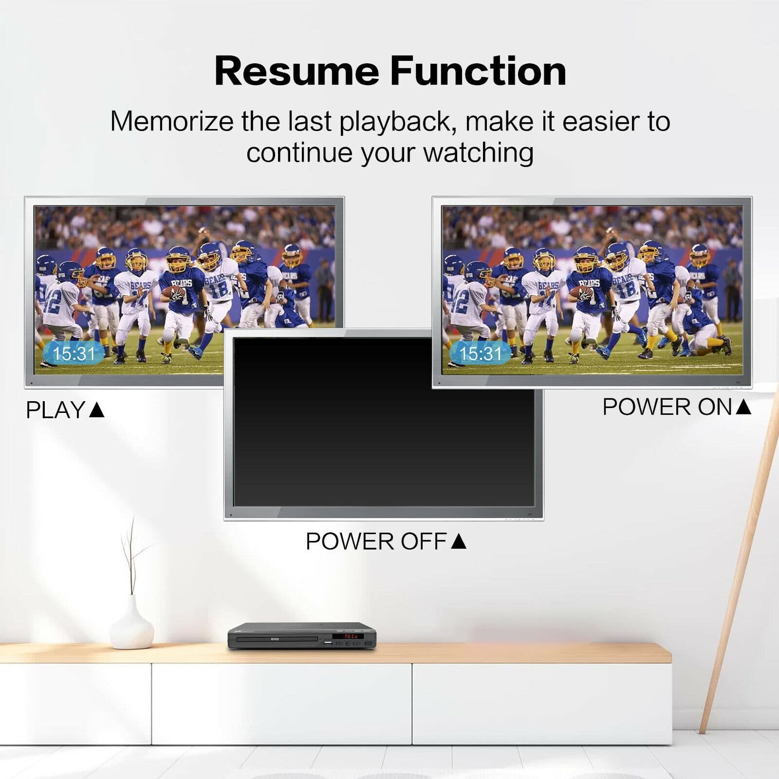 DVD Player All Region Free DVD CD Disc Player AV Output USB Remote Control P1H9 5