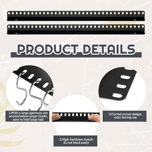 6 Pcs Fishing Lure Display Storage Racks 30 Holes Wall Mount Metal for Spinner  5