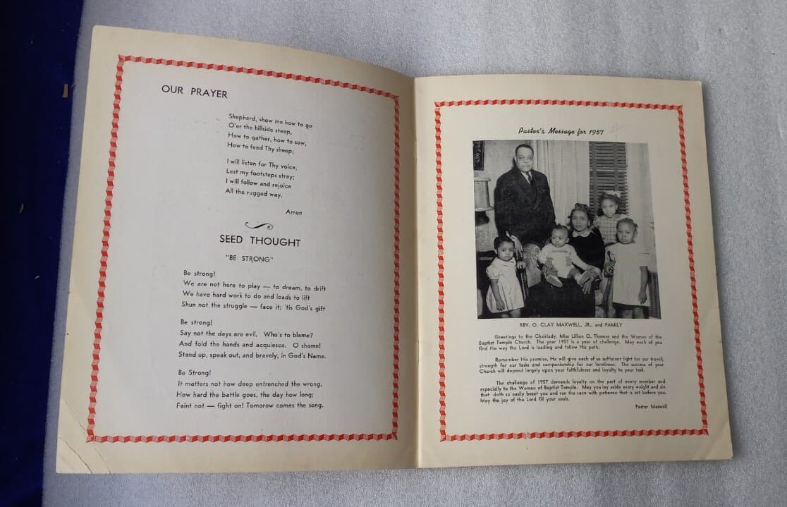 20th Annual Womans Day Celebration Program 1957 Baptist Temple New York City  2