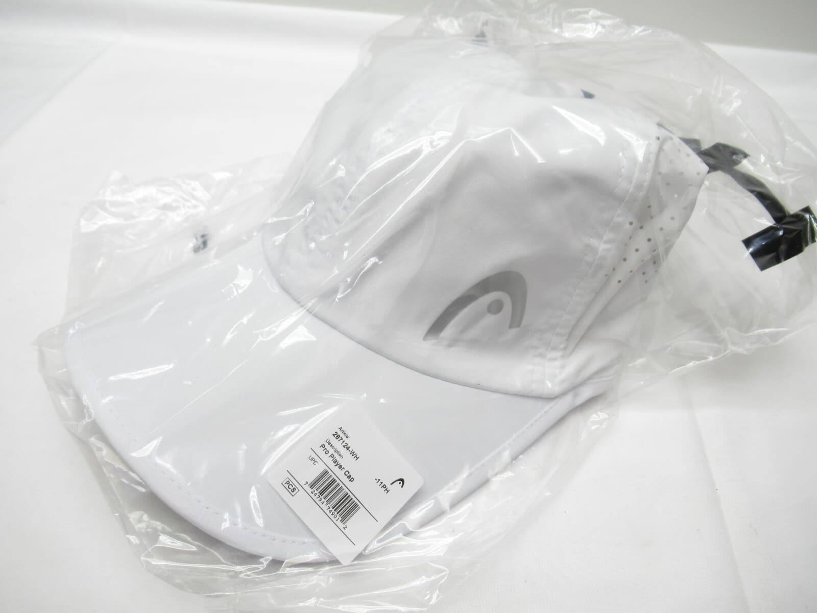 2024 UNISEX HEAD PRO PLAYER ADJUSTABLE TENNIS CAP (WHITE) #287124-WH 2