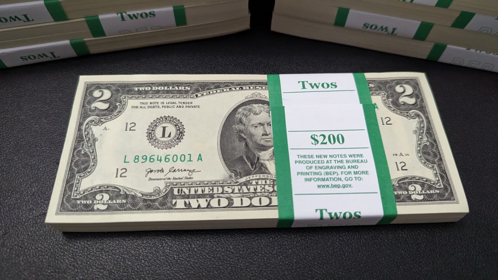 SALE!! - 1000 TWO DOLLAR BILLS-$2-SEALED BEP BRICK UNCIRCULATED SEQUENTIAL- SALE 3