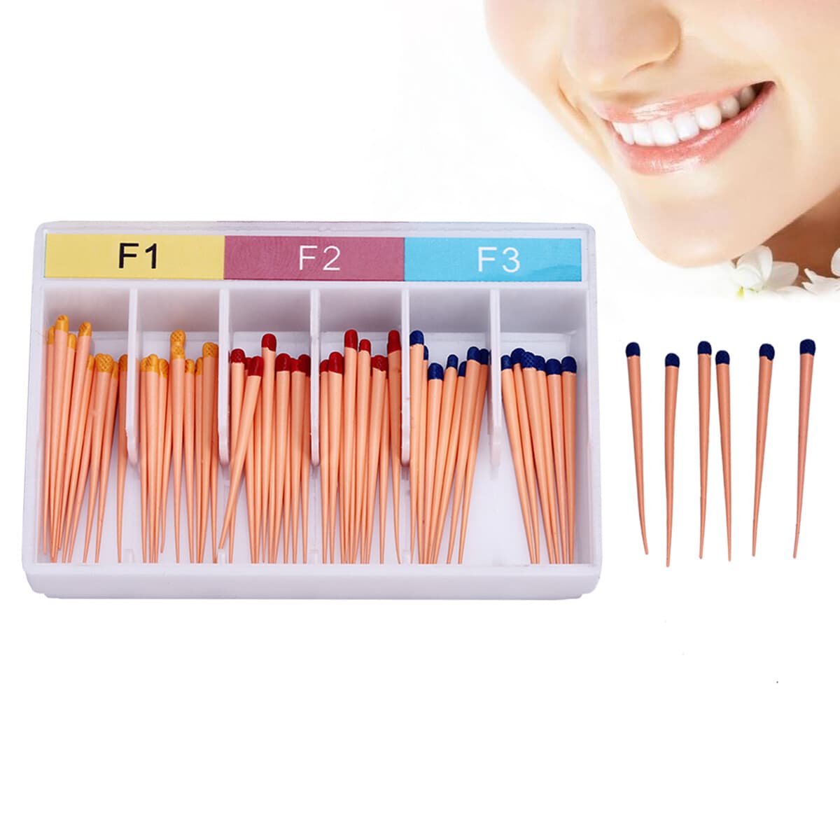 AZDENT Dental Endo Absorbent Paper Point /Root Canal Gutta Percha Point F1 F2 F3