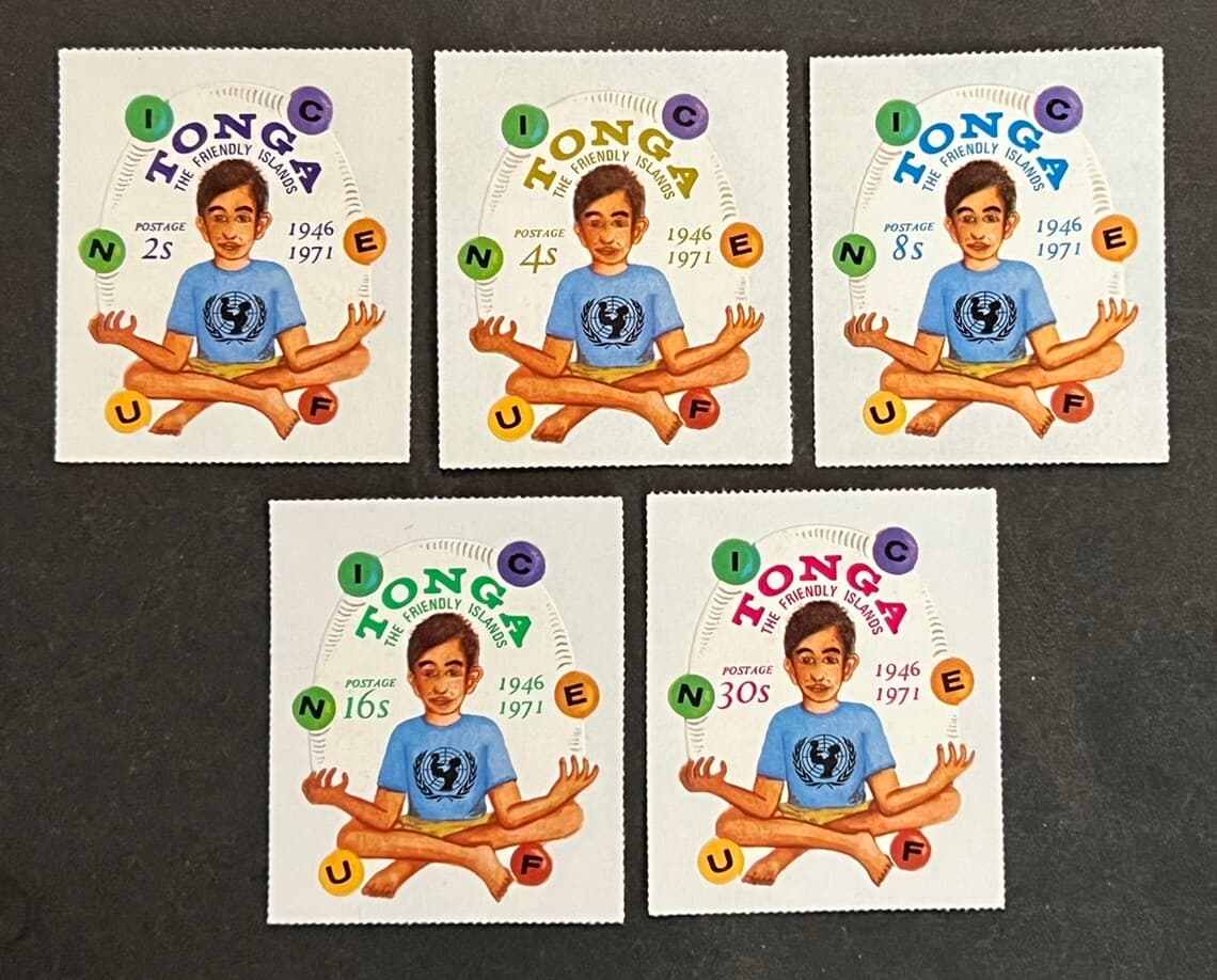 Travelstamps: Tonga Official Airmail Stamps 1971 Postage UNICEF MNH OG