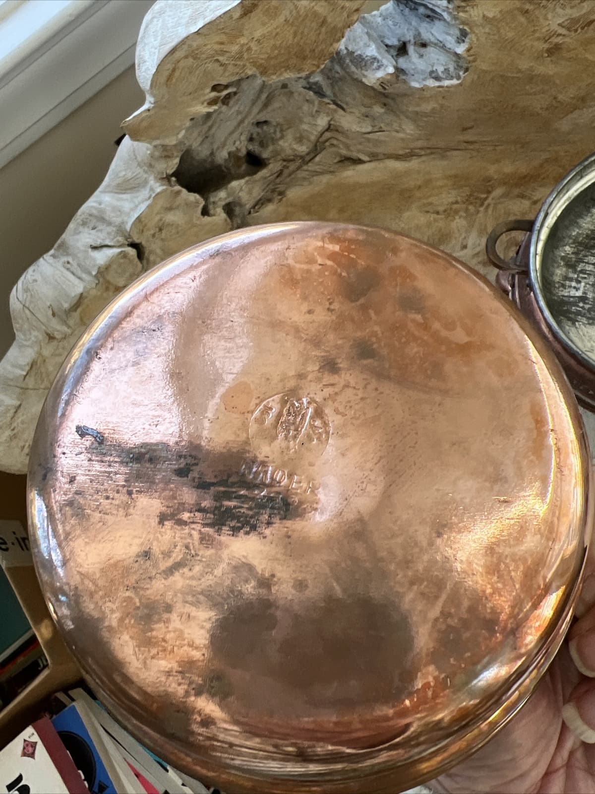 Nader Factory Tehran Iran Food Warmer Embossed Copper Tin Lined Not Complete 6