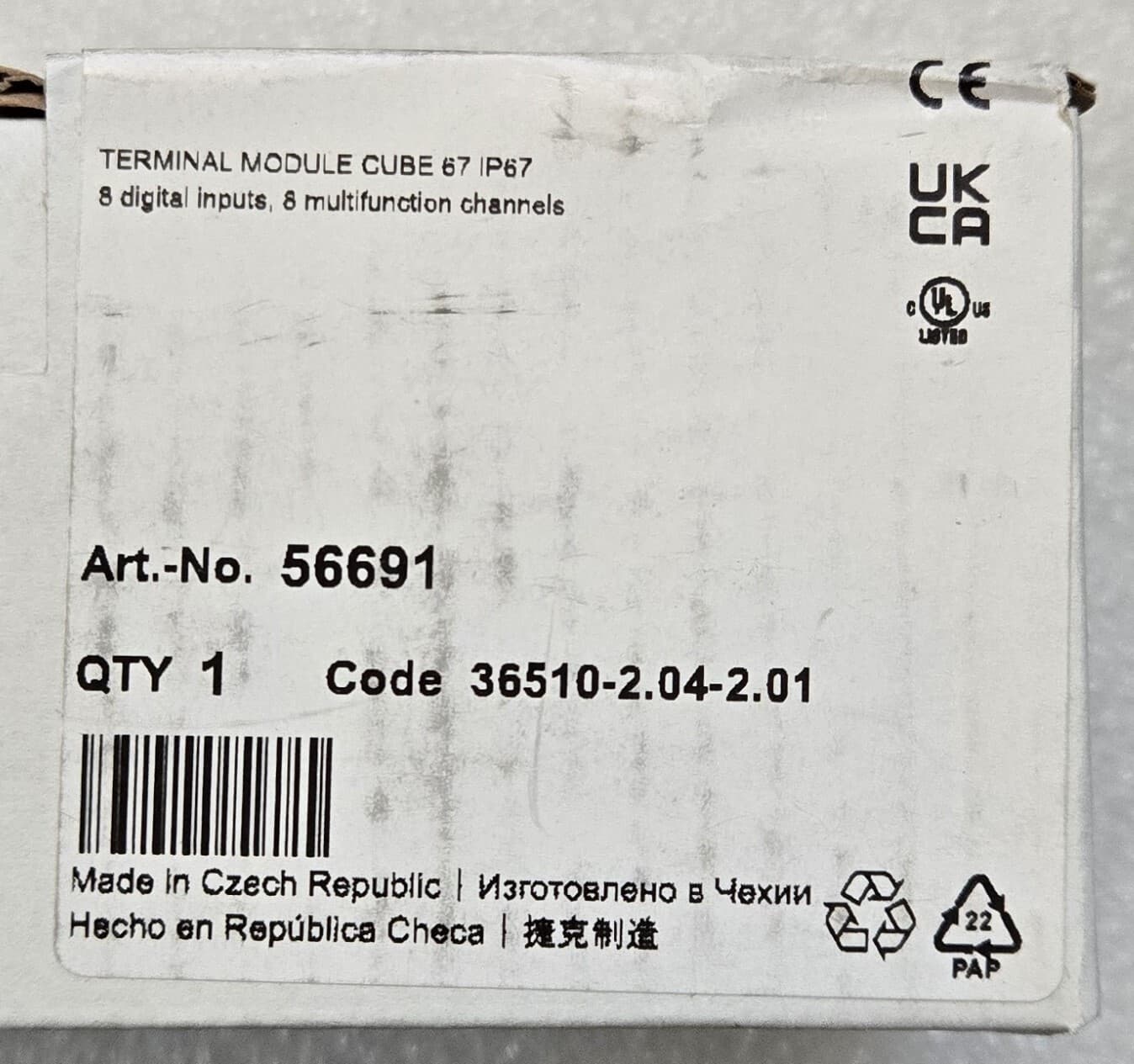 Murr Elektronik 56691 Terminal Module, Cube67, IP67, 8-Inputs 8-Channels 4