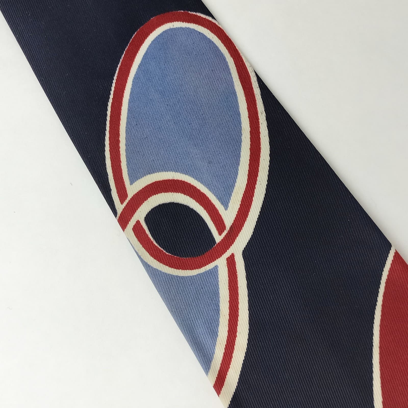 VTG 40s/50s Towncraft Neck Tie Burgundy Navy & Red Links Deco Rockabilly Swing 6