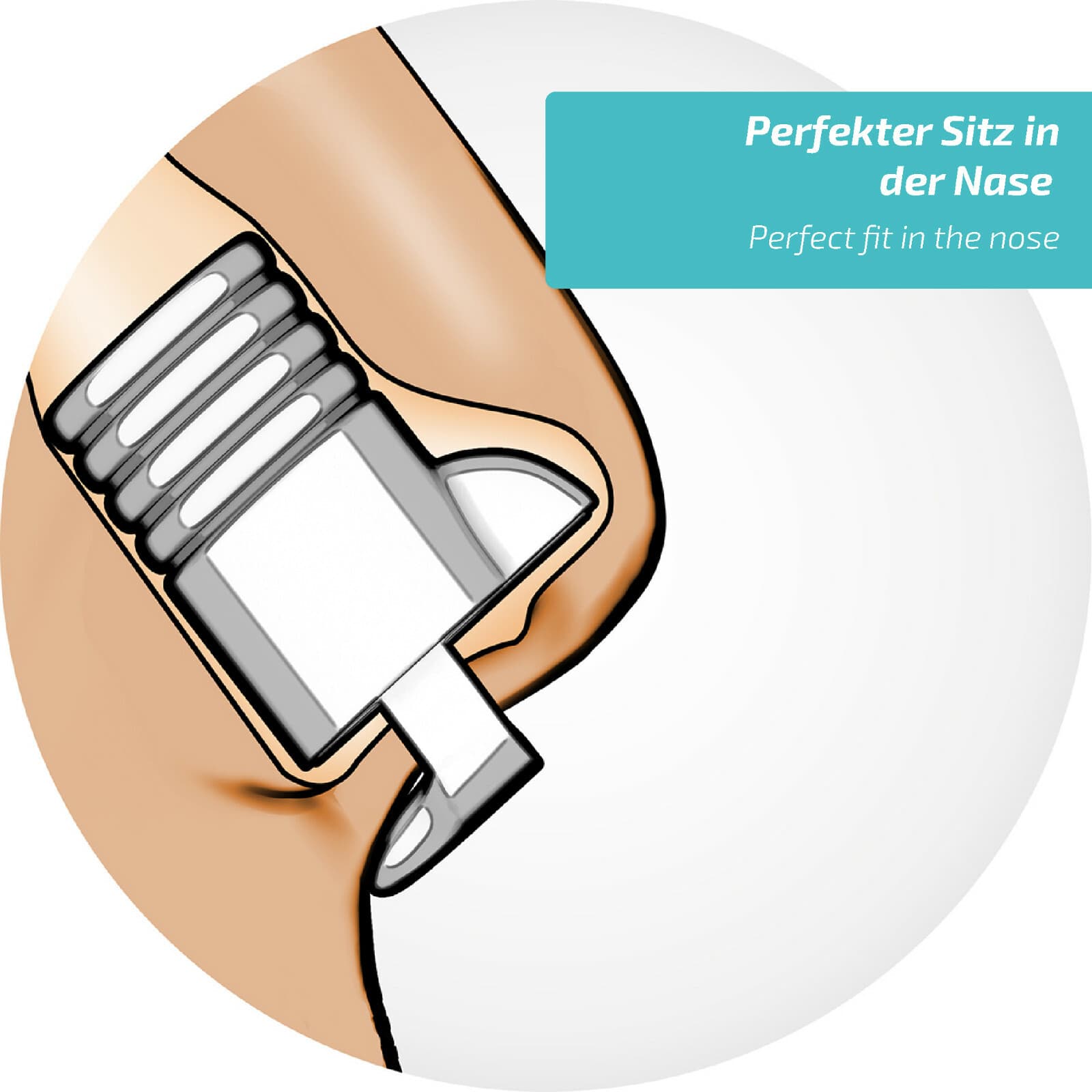 Nasivent Sport - 2x size M - Snow White - Enhanced Breathing Nasal Dilator 4