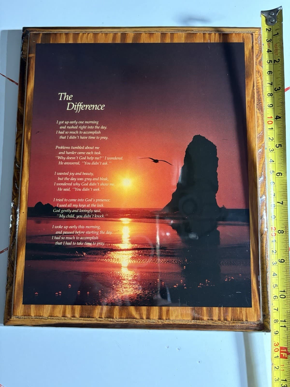 VTG Religious Glossy Shellac Wood Wall Plaque “The Difference” 3